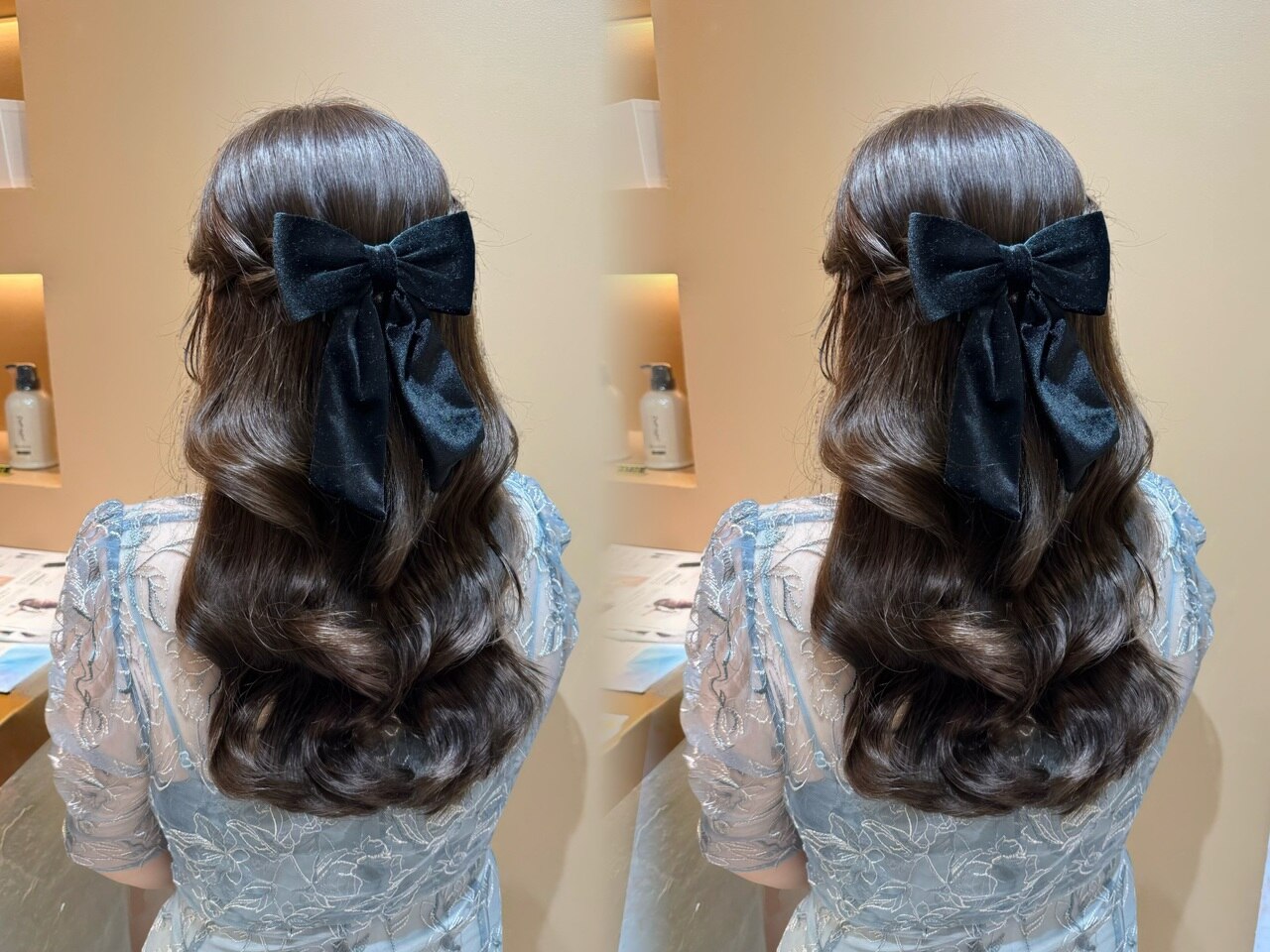 【ハーフアップ　結婚式ヘアアレンジ】